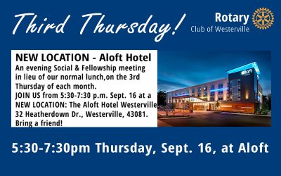 Monthly ‘Third Thursday’ at the Aloft Hotel Sept. 16